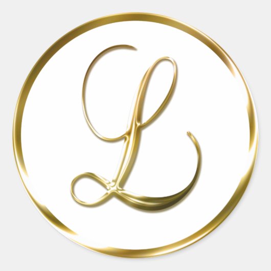 L monogram bruistekomp of bruistool ronde sticker (Voorkant)