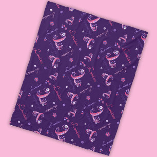 L monogram en gepersonaliseerde naam Louisa Fleece Deken