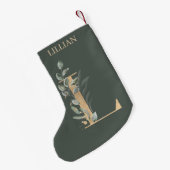 L Monogram Floral Aangepast Kleine Kerstsok (Achterkant (Hangend))
