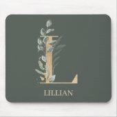 L Monogram Floral Aangepast Muismat (Voorkant)