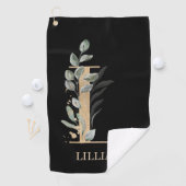 L Monogram Floral Persoonlijk Golfhanddoek (Insitu)