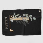 L Monogram Floral Serviette de golf personnalisée (Horizontal)