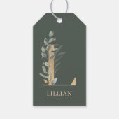 L Monogram gepersonaliseerde gepersonaliseerde Gif Cadeaulabel (Voorkant)