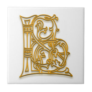 L Monogram "Irish Gold" Keramische Tegel Tegeltje