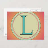 L MONOGRAM LETTER BRIEFKAART (Voorkant / Achterkant)