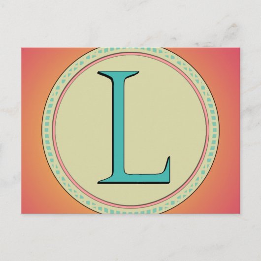 L MONOGRAM LETTER BRIEFKAART (Voorkant)
