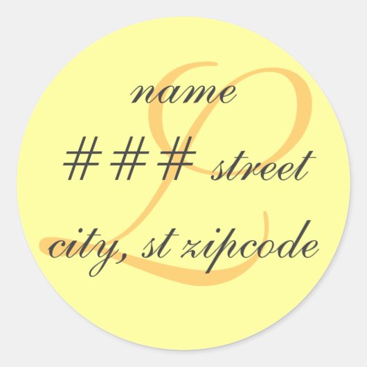 L monogram retour adres label - personaliseer info (Voorkant)