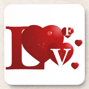 L.O.V.E. Harten Drankjes Onderzetter