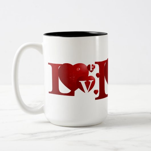 L.O.V.E. Harten Tweekleurige Koffiemok (Links)