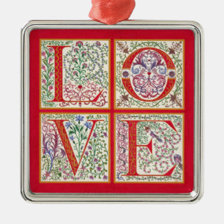 L-O-V-E-versiering Metalen Ornament