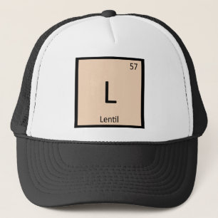 L - Periodieke tabelsymbool voor Lentil Legume Che Trucker Pet