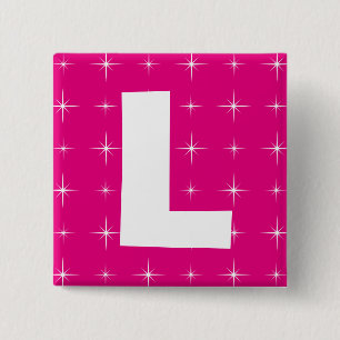 L-plaat badge knoppen voor vrijgezellenfeest avond vierkante button 5,1 cm