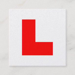 L-plaat leerling bestuurder / vrijgezellenfeest vierkante visitekaartje