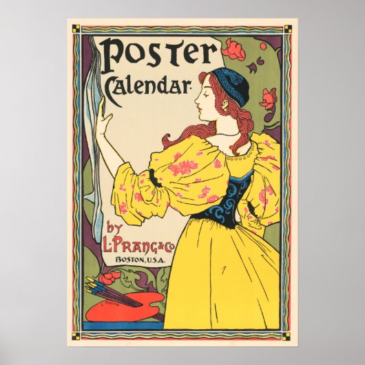 L PRANG & CO Magazine Poster Calendar Louis Rhead (Voorkant)