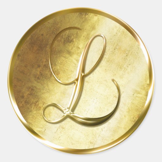 L Stickers Enveloppe Or Monogram Faux (Devant)