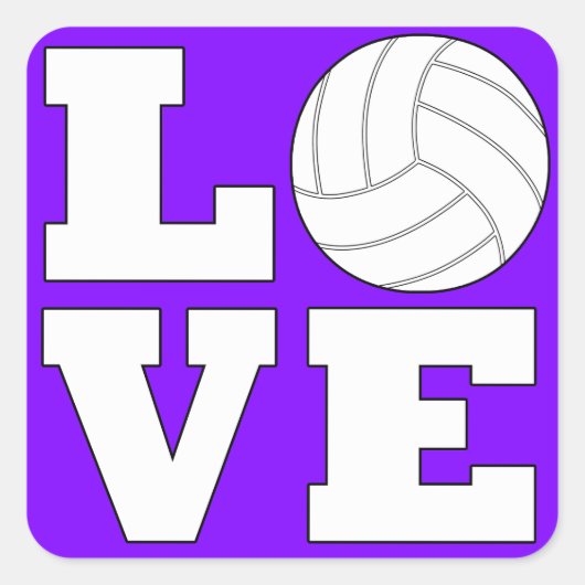L 🏐 VE Volleyball Love Stickers Carré (Devant)