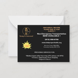 L.W.H. Eigenschappen, LLC. postvlieger voor levera Notitiekaartje