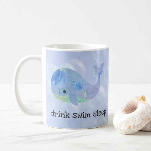 La baleine bouillonne tasse de natation (Avec donut)