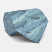 La baleine de beluga attache les cravates bleues (Roulé)