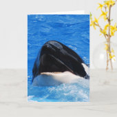 La baleine retentit la carte de voeux (Fleur jaune)