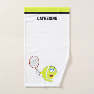 La balle de tennis de bande dessinée folâtre la