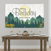 La banderole d'anniversaire "Mountain Escape"