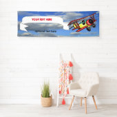 La bannière de remorquage de biplan en ciel bleu (En situation)