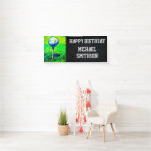 La bannière des hommes de boule de golf de joyeux (En situation)