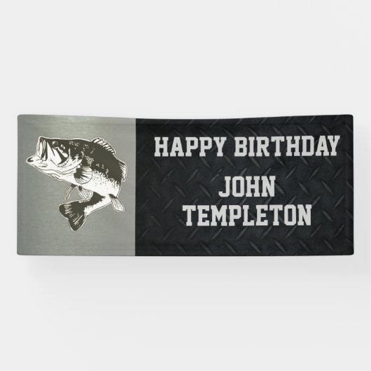 La bannière des hommes de pêche au bar de joyeux (Horizontal)