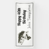 La bannière des hommes de pêche au bar de joyeux (Vertical)