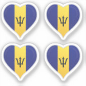 La Barbade amour drapeau orgueil autocollant coeur (Recto)