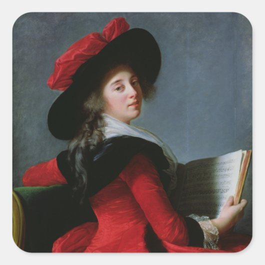 La Baronne de Crussol, 1785 Vierkante Sticker (Voorkant)