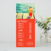 La barre de cocktail boit le menu (Debout devant)
