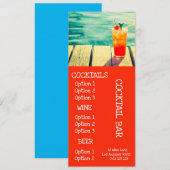 La barre de cocktail boit le menu (Devant / Derrière)