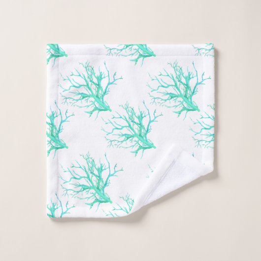 La barrière de corail en bleu (Gant de toilette)