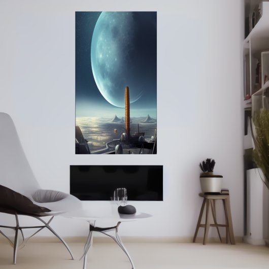 La base d'un monde alien | AI Art Poster