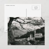 La Basilique, Lourdes, Vintage van Frankrijk Briefkaart (Voorkant / Achterkant)