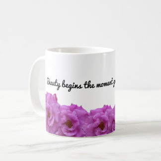La beauté commence - Inspirationnelle Mug Floral