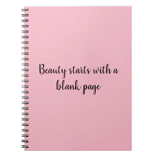 La beauté commence par un carnet de page vide (Devant)