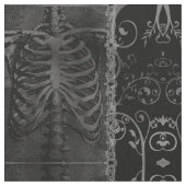 La beauté de la mort Damask Skeleton Goth tissu (Fermer)