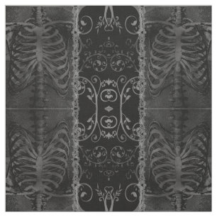 La beauté de la mort Damask Skeleton Goth tissu