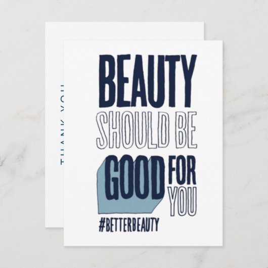 La Beauté Devrait Être Bonne Pour Vous Carte de re (Devant / Derrière)