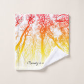 La beauté est partout le coucher du soleil oranger (Gant de toilette)
