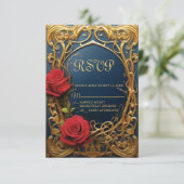 La beauté et la bête douce 16 carte RSVP (Debout devant)