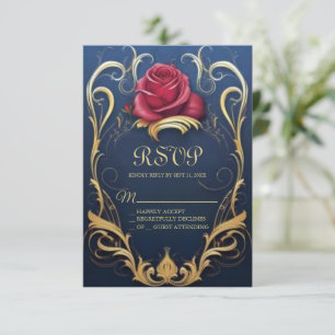La beauté et la bête douce 16 carte RSVP