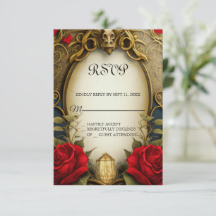 La beauté et la bête douce 16 carte RSVP