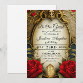 La beauté et la bête douce 16 Invitations (Devant / Derrière)