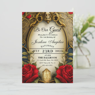 La beauté et la bête douce 16 Invitations