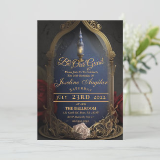 La beauté et la bête douce 16 Invitations