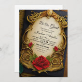 La beauté et la bête douce 16 Invitations (Devant / Derrière)